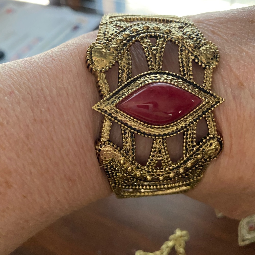 Barse Cleopatra Jewelry Set Bronze Raspberry Quartz - Picture 2 of 4